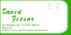 david ficsor business card