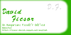 david ficsor business card